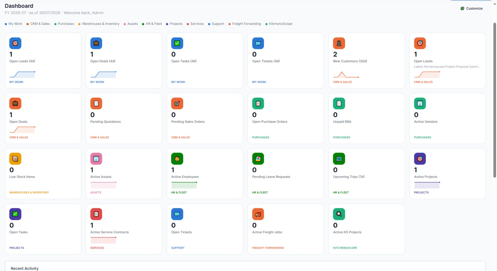 CRM & Sales that stay in sync with everything else