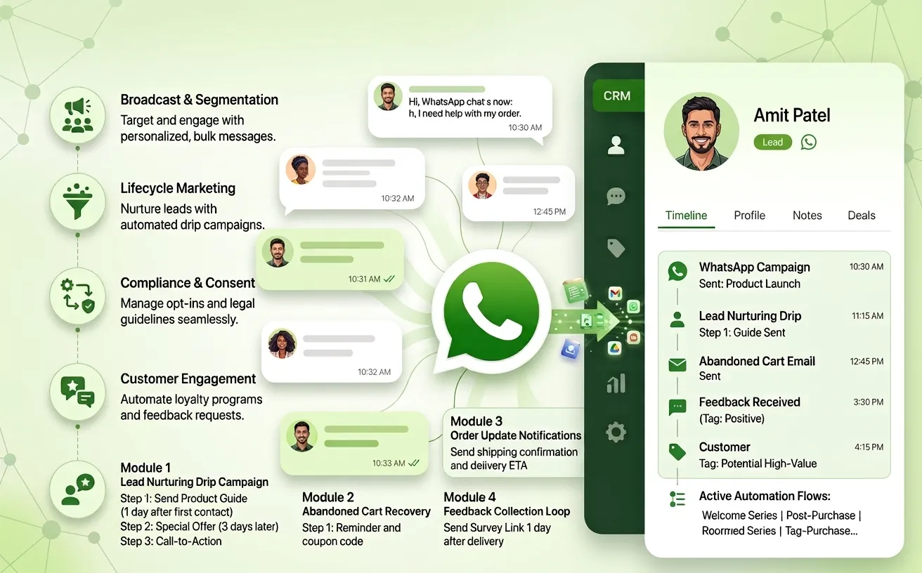 WhatsApp CRM & Marketing Automation in Indeza VCloud